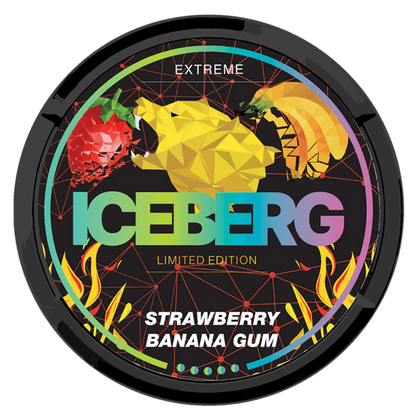 ICEBERG ICEBERG Strawberry Banana Gum Extreme nikotino maišeliai